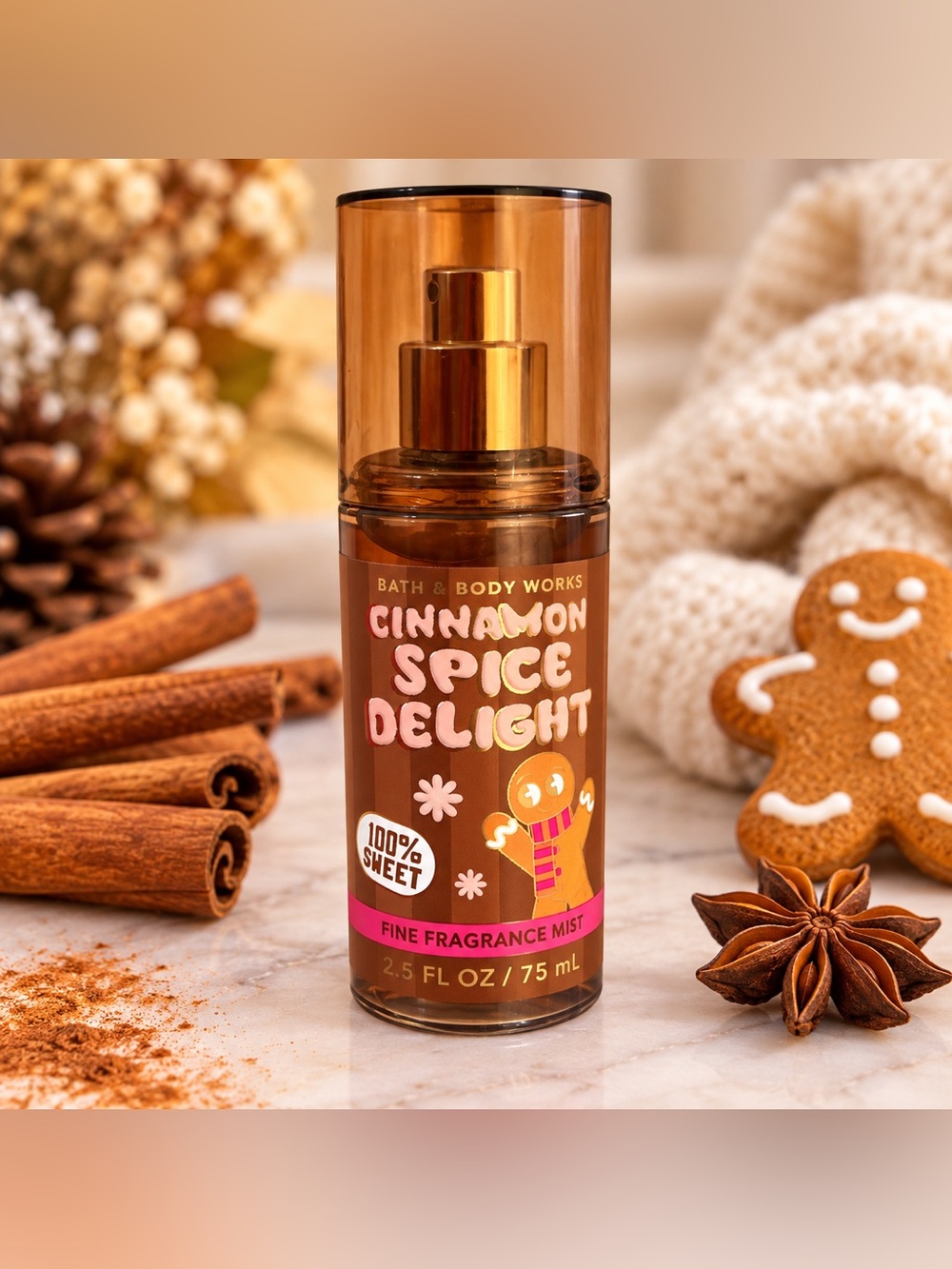 Bath & Body Works Cinnamon Spice Delight Fine Fragrance Mist Travel Size 2.5 oz